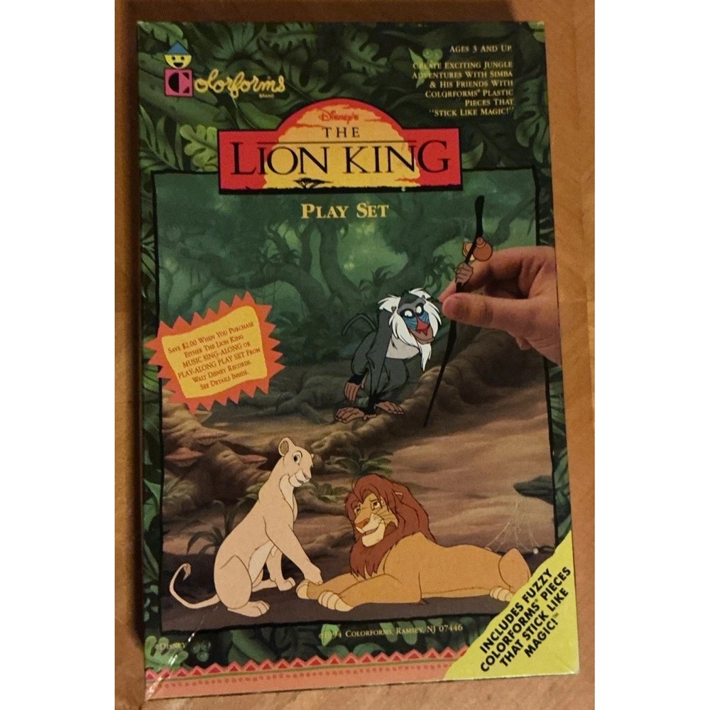 Vintage 1994 The Lion King‎ Colorforms Play Set With Fuzzy Colorforms Pieces